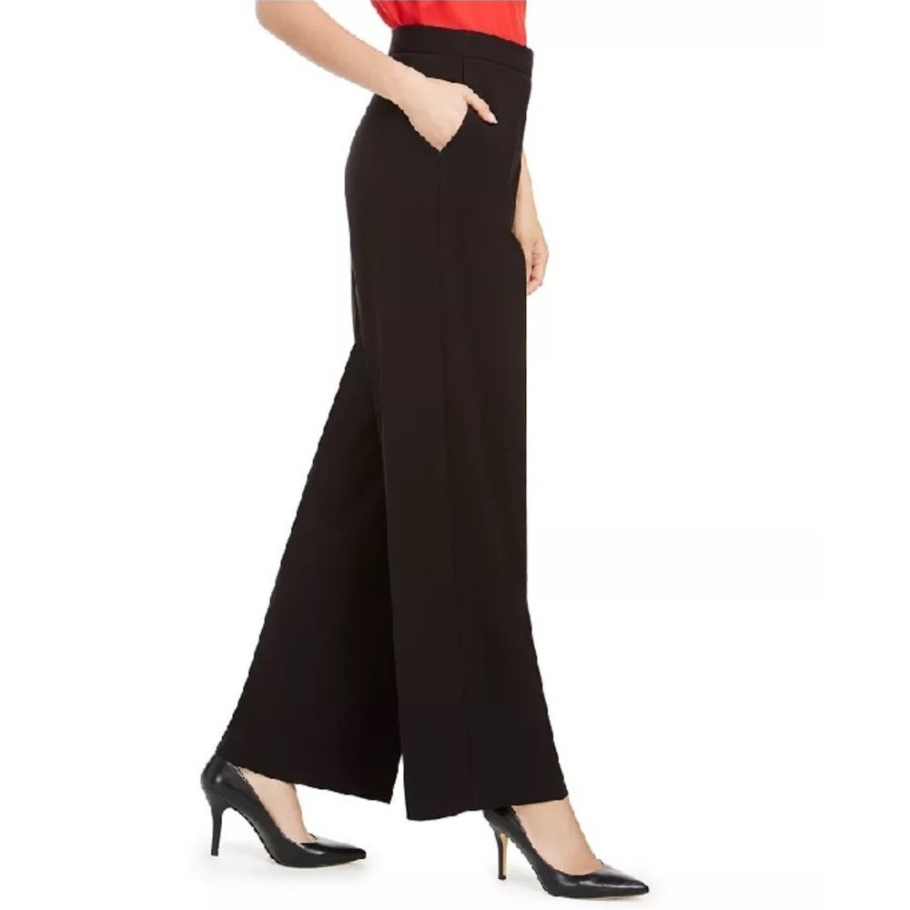 Anne Klein Stretch Wide-Leg Trouser Pants